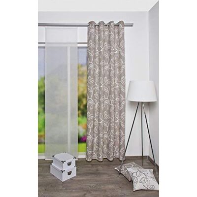 Home Fashion Rideau à œillets, Tissu, Gris, HxB 245x135 cm Home Fashion Rideau à œillets, Tissu, Gris, HxB 245x135 cm