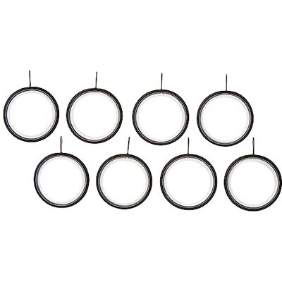 Merriway BH03204 Lot de 8 anneaux de tringle à rideaux silencieux en métal avec œillet fixe, diamètre intérieur 32 mm, diamètre extérieur 42 mm – Noir Merriway BH03204 Lot de 8 anneaux de tringle à rideaux silencieux en métal avec œillet fixe, diamètre intérieur 32 mm, diamètre extérieur 42 mm – Noir