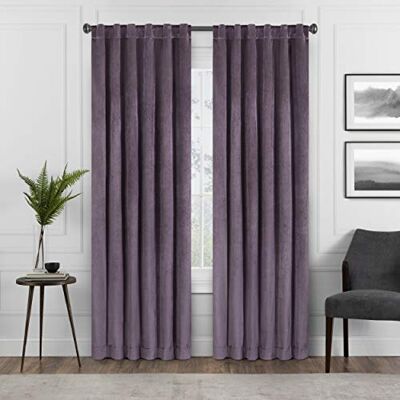 Eclipse Harper Rideaux en velours avec passe-tringle pour chambre à coucher, panneau simple, 127 x 241,3 cm, prune Eclipse Harper Rideaux en velours avec passe-tringle pour chambre à coucher, panneau simple, 127 x 241,3 cm, prune