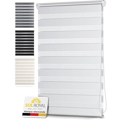 Sol Royal Store Enrouleur Double DL2 – Stores Jour Nuit sans Percage 65x150 cm – Occultant sans Stores intérieures – Protection Solaire et visuelle Fenetre sans Percage Blanc Sol Royal Store Enrouleur Double DL2 – Stores Jour Nuit sans Percage 65x150 cm – Occultant sans Stores intérieures – Protection Solaire et visuelle Fenetre sans Percage Blanc