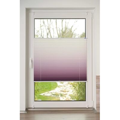 K-home Store plissé Klemmfix dégradé de couleur bordeaux 120 cm x 130 cm (l x L) K-home Store plissé Klemmfix dégradé de couleur bordeaux 120 cm x 130 cm (l x L)