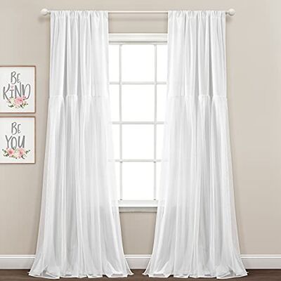 Lush Decor Paire de rideaux de fenêtre unis en tulle 213,4 cm de long x 101,6 cm de large Blanc Lush Decor Paire de rideaux de fenêtre unis en tulle 213,4 cm de long x 101,6 cm de large Blanc