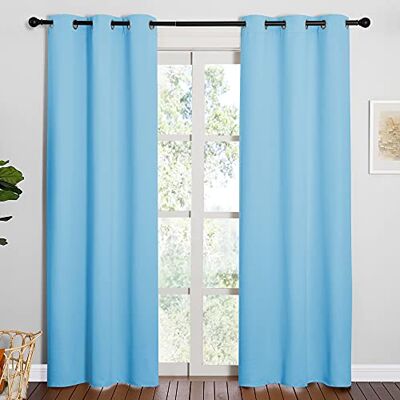 NICETOWN Rideaux de fenêtre occultants à triple tissage à isolation thermique avec œillets pour chambre à coucher (double panneaux, 106,7 x 213,4 cm, bleu) NICETOWN Rideaux de fenêtre occultants à triple tissage à isolation thermique avec œillets pour chambre à coucher (double panneaux, 106,7 x 213,4 cm, bleu)