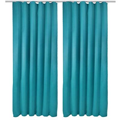 Beautissu Lot de 2 Rideaux Occultants Opaque à Ruflette140x245cm – Blackout Rideau Occultant Thermiques Turquoise pour Fenêtre Porte – Amelie BK Beautissu Lot de 2 Rideaux Occultants Opaque à Ruflette140x245cm – Blackout Rideau Occultant Thermiques Turquoise pour Fenêtre Porte – Amelie BK