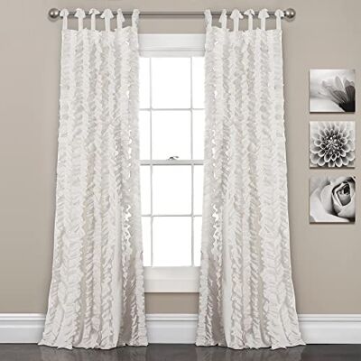 Triangle Home Fashions Gris Blanc 84x40 Rideau - Rideau Triangle Home Fashions Gris Blanc 84x40 Rideau - Rideau