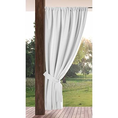 Eurofirany Garden Rideau d'extérieur avec poches à tringle 1 protection solaire, coupe-vent, imperméable, pour tonnelle, terrasse, pergola, balcon 155 x 200 cm Blanc Eurofirany Garden Rideau d'extérieur avec poches à tringle 1 protection solaire, coupe-vent, imperméable, pour tonnelle, terrasse, pergola, balcon 155 x 200 cm Blanc