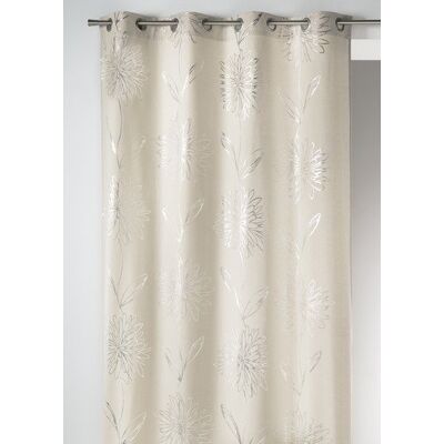 HomeMaison Home Maison 09405-8-AL Voilage Toile Poly/Coton Imprimé avec Oeillets Ronds Ecru/Argent 140 x 260 cm HomeMaison Home Maison 09405-8-AL Voilage Toile Poly/Coton Imprimé avec Oeillets Ronds Ecru/Argent 140 x 260 cm