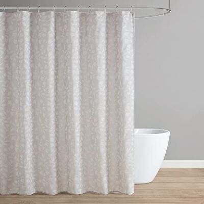 Martha Stewart Jenine Rideau de douche en tissu à motif floral de style bohème avec tissage plissé texturé, décoration de salle de bain moderne Cottagecore, lavable en machine, 183 x 183 cm, couleur Martha Stewart Jenine Rideau de douche en tissu à motif floral de style bohème avec tissage plissé texturé, décoration de salle de bain moderne Cottagecore, lavable en machine, 183 x 183 cm, couleur