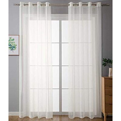 Gardinenbox 20332-cn2 Lot de 2 rideaux à œillets transparents « Uni » 175 x 140 cm Crème Stores Rideau à œillets Finition plomb pour salon Gardinenbox 20332-cn2 Lot de 2 rideaux à œillets transparents « Uni » 175 x 140 cm Crème Stores Rideau à œillets Finition plomb pour salon