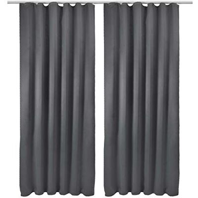Beautissu Lot de 2 Rideaux Occultants Opaque à Ruflette140x245cm – Blackout Rideau Occultant Thermiques Anthracite pour Fenêtre Porte – Amelie BK Beautissu Lot de 2 Rideaux Occultants Opaque à Ruflette140x245cm – Blackout Rideau Occultant Thermiques Anthracite pour Fenêtre Porte – Amelie BK