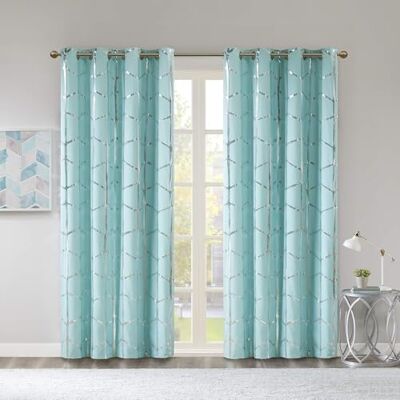 Intelligent Design Madison Park Raina Total Blackout Panneau de rideau de fenêtre thermique isolé pour chambre à coucher Living Room and Dorm, 50 x 84 cm, Aqua/Silver Intelligent Design Madison Park Raina Total Blackout Panneau de rideau de fenêtre thermique isolé pour chambre à coucher Living Room and Dorm, 50 x 84 cm, Aqua/Silver