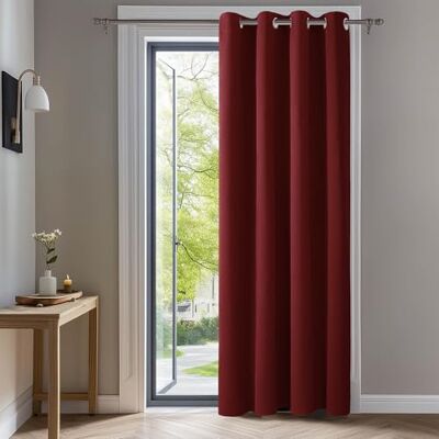 Deconovo Rideaux Occultants Isolant Thermique Anti Froid, Rideaux pour Chambre Fille, Design Moderne à Oeillets, 132x214 CM (Largeur x Hauteur), Rouge Foncé, 1Pièces Deconovo Rideaux Occultants Isolant Thermique Anti Froid, Rideaux pour Chambre Fille, Design Moderne à Oeillets, 132x214 CM (Largeur x Hauteur), Rouge Foncé, 1Pièces