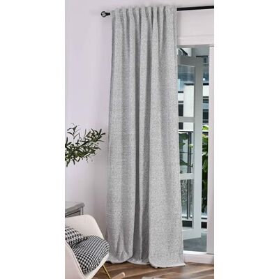 Gardinenbox MONTANA 2023330 Rideau chenille Structure bouclée H x l : 245 x 140 cm Blanc et noir Suspension multi-bandes Facile d'entretien Gardinenbox MONTANA 2023330 Rideau chenille Structure bouclée H x l : 245 x 140 cm Blanc et noir Suspension multi-bandes Facile d'entretien
