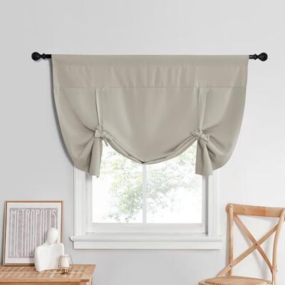 NICETOWN Petit rideau de fenêtre occultant à isolation thermique pour cuisine – Rideaux courts avec passe-tringle pour cuisine, 1 pièce, 132,1 cm de large x 114,3 cm de long, naturel NICETOWN Petit rideau de fenêtre occultant à isolation thermique pour cuisine – Rideaux courts avec passe-tringle pour cuisine, 1 pièce, 132,1 cm de large x 114,3 cm de long, naturel