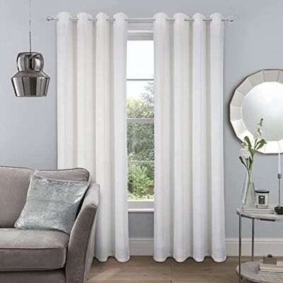 Generic Rideaux occultants élégants et doux en velours à œillets Isolation thermique Pour chambre à coucher, salon, chambre d'enfant Blanc 99 x 305 cm (l x L) Generic Rideaux occultants élégants et doux en velours à œillets Isolation thermique Pour chambre à coucher, salon, chambre d'enfant Blanc 99 x 305 cm (l x L)