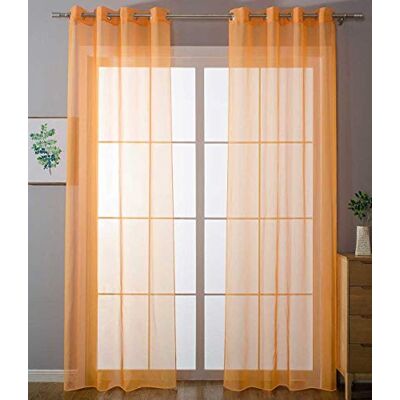 Gardinenbox 20332-cn2 Lot de 2 rideaux à œillets Transparent H x l 245 x 140 cm Orange Stores Rideau à œillets Finition du plomb Salon Gardinenbox 20332-cn2 Lot de 2 rideaux à œillets Transparent H x l 245 x 140 cm Orange Stores Rideau à œillets Finition du plomb Salon