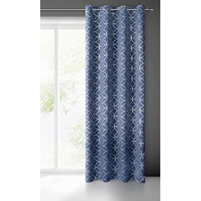 Abella Gran Bleu marine cercles argentés 135x250 - Ride décorative Abella Gran Bleu marine cercles argentés 135x250 - Ride décorative