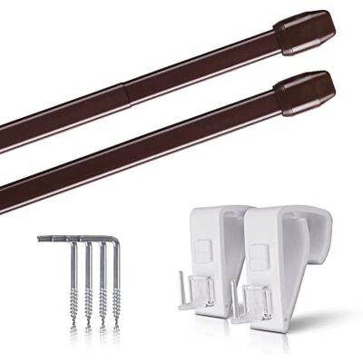 Bestlivings Lot de 2 tringles à rideaux extensibles avec supports de serrage Fixation sans perçage (couleur : marron, taille : 40-60 cm) Bestlivings Lot de 2 tringles à rideaux extensibles avec supports de serrage Fixation sans perçage (couleur : marron, taille : 40-60 cm)
