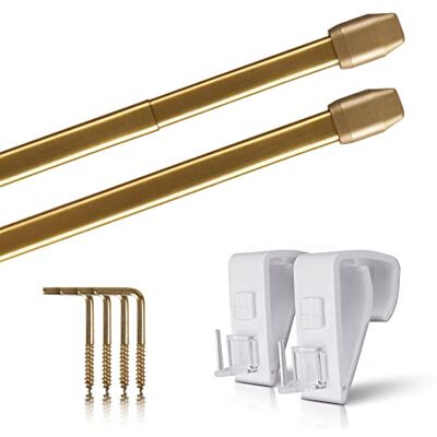 Bestlivings Lot de 2 tringles à rideaux extensibles avec supports de serrage Fixation sans perçage (couleur : laiton brillant, taille : 80-120 cm) Bestlivings Lot de 2 tringles à rideaux extensibles avec supports de serrage Fixation sans perçage (couleur : laiton brillant, taille : 80-120 cm)