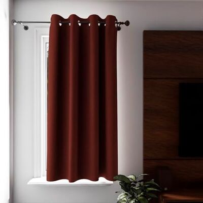 Soleil d'ocre , Rideau à oeillets 100% occultant 135x180 cm ECLIPSE brique Soleil d'ocre , Rideau à oeillets 100% occultant 135x180 cm ECLIPSE brique