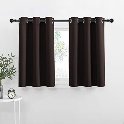 NICETOWN Rideaux occultants à œillets pour fenêtre de cuisine Panneaux sur mesure (double panneaux, 106,7 x 91,4 cm (l x L), marron caramel NICETOWN Rideaux occultants à œillets pour fenêtre de cuisine Panneaux sur mesure (double panneaux, 106,7 x 91,4 cm (l x L), marron caramel