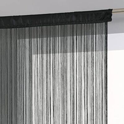 ATMOSPHERA CREATEUR D'INTERIEUR Atmosphera Rideau fil noir 90x200 cm ATMOSPHERA CREATEUR D'INTERIEUR Atmosphera Rideau fil noir 90x200 cm