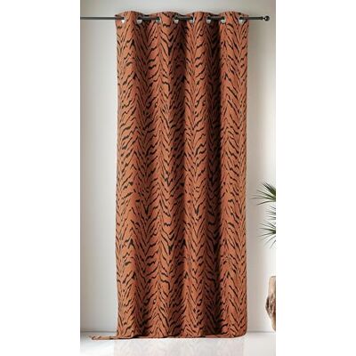 Linder Rideau Tissus Upcyclé Tissé et Teint en France Rideau Style Tigré Finition Œillets Couleur Canon de Fusil Coloris Orange Fauve et Noir Dimensions 140x240cm Collection Zulu Linder Rideau Tissus Upcyclé Tissé et Teint en France Rideau Style Tigré Finition Œillets Couleur Canon de Fusil Coloris Orange Fauve et Noir Dimensions 140x240cm Collection Zulu