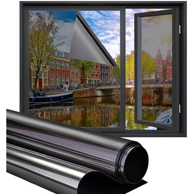 Homewell Film isolant pour fenêtre 70 x 300 cm Noir 25 % Effet miroir statique solaire effet miroir brise-vue isolant thermique économe en énergie Tissu occultant Ventouses Fenêtre Fenêtre Homewell Film isolant pour fenêtre 70 x 300 cm Noir 25 % Effet miroir statique solaire effet miroir brise-vue isolant thermique économe en énergie Tissu occultant Ventouses Fenêtre Fenêtre