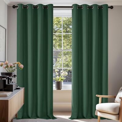 Deconovo Rideaux Occultants Isolant Thermique Anti Froid, Design Moderne à Oeillets, Rideaux pour Salon et Chambre, 140x245CM (Largeur x Hauteur), No?l Vert Sapin, 2 Pièces Deconovo Rideaux Occultants Isolant Thermique Anti Froid, Design Moderne à Oeillets, Rideaux pour Salon et Chambre, 140x245CM (Largeur x Hauteur), No?l Vert Sapin, 2 Pièces