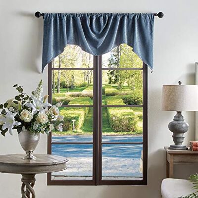 Martha Stewart Naples Rideau de fenêtre en chenille solide Bleu marine Martha Stewart Naples Rideau de fenêtre en chenille solide Bleu marine