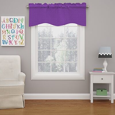 Eclipse Kendall Rideau de fenêtre moderne festonné avec passe-tringle pour cuisine ou salle de bain, 106,7 x 45,7 cm, violet Eclipse Kendall Rideau de fenêtre moderne festonné avec passe-tringle pour cuisine ou salle de bain, 106,7 x 45,7 cm, violet