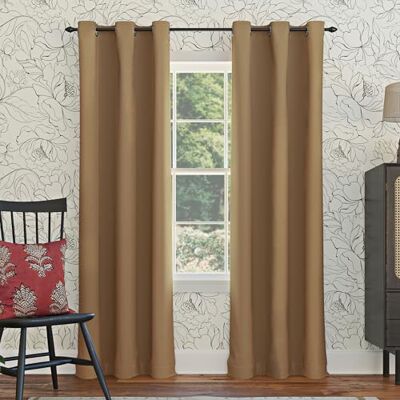 Sun Easton Panneau de rideau occultant à œillets pour économie d'énergie, 101,6 x 274,3 cm, taupe Sun Easton Panneau de rideau occultant à œillets pour économie d'énergie, 101,6 x 274,3 cm, taupe