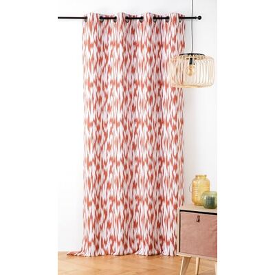Linder Rideau à Motif Ikat Tissu Upcyclé Style Ethnique Œillets Canon de Fusil Coloris Rouge Terracotta Dimensions 140x280cm 67% Polyester 31% Coton 2% Autres Fibres Collection Ikat Linder Rideau à Motif Ikat Tissu Upcyclé Style Ethnique Œillets Canon de Fusil Coloris Rouge Terracotta Dimensions 140x280cm 67% Polyester 31% Coton 2% Autres Fibres Collection Ikat