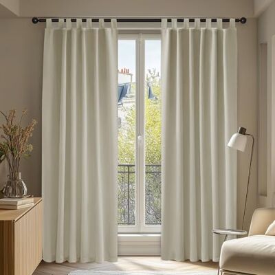 Deconovo Lot de 2 Rideaux Occultants Thermiques Rideau Isolant Anti Froid à Pattes 140x290cm Beige Deconovo Lot de 2 Rideaux Occultants Thermiques Rideau Isolant Anti Froid à Pattes 140x290cm Beige