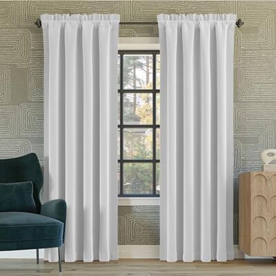 Sun Oslo Theater Grade Extreme Panneau de rideau 100% occultant avec passe-tringle, 132,1 x 213,4 cm, blanc Sun Oslo Theater Grade Extreme Panneau de rideau 100% occultant avec passe-tringle, 132,1 x 213,4 cm, blanc