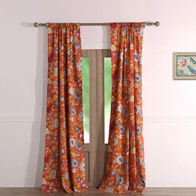 Greenland Home Fashions Greenland Home Astoria Paire de rideaux 100% microfibre de polyester brossé, épicé, 150 cm L Greenland Home Fashions Greenland Home Astoria Paire de rideaux 100% microfibre de polyester brossé, épicé, 150 cm L