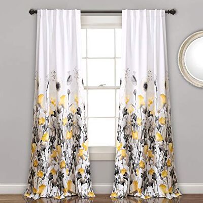 LUSH DECOR Rideaux de Jardin - Double Voile Fleuri - 16T003345 LUSH DECOR Rideaux de Jardin - Double Voile Fleuri - 16T003345