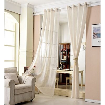 WOLTU ® 1 pièce VH5861cm Rideau Voilage à œillets Déco Maison Salon Chambre 140x245 cm,Crème WOLTU ® 1 pièce VH5861cm Rideau Voilage à œillets Déco Maison Salon Chambre 140x245 cm,Crème