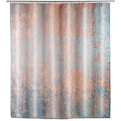 WENKO Rideau de Douche Anti-moisissure Agate, Rideau Textile antibactérien pour la Douche et la Baignoire, Lavable & Hydrofuge, avec 12 Anneaux à Fixer sur Une Barre de Douche, 180 x 200 cm WENKO Rideau de Douche Anti-moisissure Agate, Rideau Textile antibactérien pour la Douche et la Baignoire, Lavable & Hydrofuge, avec 12 Anneaux à Fixer sur Une Barre de Douche, 180 x 200 cm