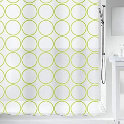 Spirella Ando Kiwi Rideau de Douche Plastique 100% Polyéthylène-acétat Vert Blanc 180 cm x 200 cm Spirella Ando Kiwi Rideau de Douche Plastique 100% Polyéthylène-acétat Vert Blanc 180 cm x 200 cm