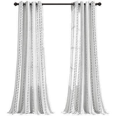 Lush Decor Hygge Paire de rideaux de fenêtre à rayures Noir et blanc 213,4 x 132,1 cm Lush Decor Hygge Paire de rideaux de fenêtre à rayures Noir et blanc 213,4 x 132,1 cm