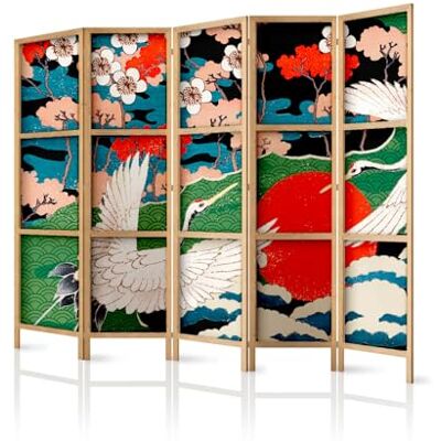 framed concept – paravent en Bois 5 Panneaux 225 x 172 cm, Style Oriental, cloison décorative intérieure framed concept – paravent en Bois 5 Panneaux 225 x 172 cm, Style Oriental, cloison décorative intérieure