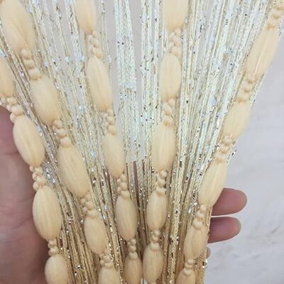Devola Rideau coulissant, protection contre les insectes, pour porte de balcon, rideau à perles, rideau décoratif pour portes ou fenêtres, 100 x 280 cm (l x H), beige, 1 pièce Devola Rideau coulissant, protection contre les insectes, pour porte de balcon, rideau à perles, rideau décoratif pour portes ou fenêtres, 100 x 280 cm (l x H), beige, 1 pièce