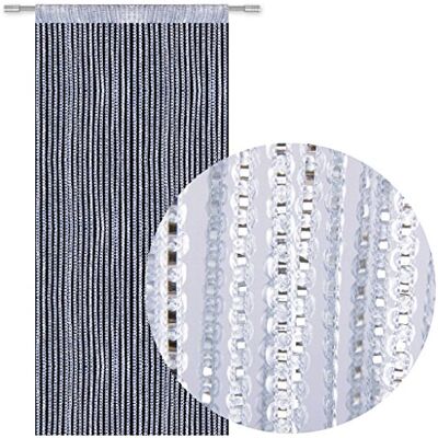 Bestlivings Rideau de porte fileté Aspect métallique Avec passe-tringle Tendance Beau Disponible dans de nombreux modèles 90 x 250 cm Argenté Gris clair Bestlivings Rideau de porte fileté Aspect métallique Avec passe-tringle Tendance Beau Disponible dans de nombreux modèles 90 x 250 cm Argenté Gris clair