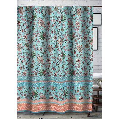 Greenland Home Fashions Greenland Home Barefoot Bungalow Audrey Rideau de douche Turquoise 183 x 183 cm Greenland Home Fashions Greenland Home Barefoot Bungalow Audrey Rideau de douche Turquoise 183 x 183 cm