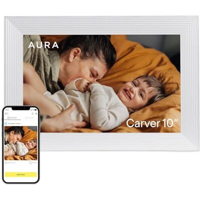 AURA Carver Cadre photo numérique intelligent 10,1" HD Wi-Fi Cloud Espace de stockage illimité Envoyer des photos de n'importe où Sea Salt AURA Carver Cadre photo numérique intelligent 10,1" HD Wi-Fi Cloud Espace de stockage illimité Envoyer des photos de n'importe où Sea Salt