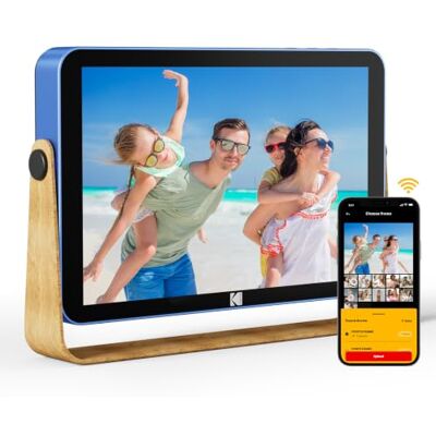 Kodak Cadre Photo Numérique Connecté WiFi, 10 Pouces HD IPS Écran Tactile, 4000mAh Batterie, 16Go Stockage, Cadre Numerique Photo Permet de Partager des Vidéos/Images avec la Famille, Idées de Cadeaux Kodak Cadre Photo Numérique Connecté WiFi, 10 Pouces HD IPS Écran Tactile, 4000mAh Batterie, 16Go Stockage, Cadre Numerique Photo Permet de Partager des Vidéos/Images avec la Famille, Idées de Cadeaux