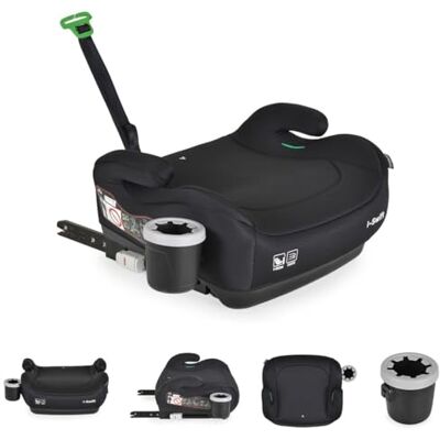 Cangaroo Siège enfant, rehausseur i-Swift, Isofix (125-150 cm), porte-gobelet, couleurs : noir et blanc Cangaroo Siège enfant, rehausseur i-Swift, Isofix (125-150 cm), porte-gobelet, couleurs : noir et blanc