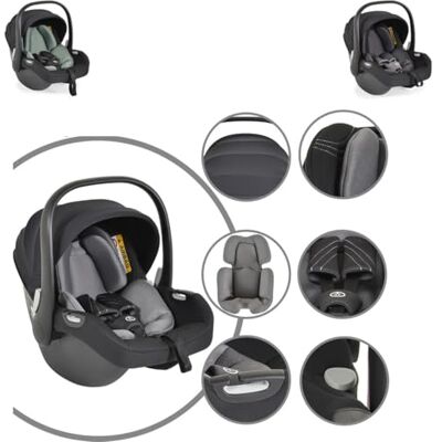 Cangaroo , siège bébé i-Size (40-83cm) groupe 0+ ceinture, appui-tête réglable, coloris:gris Cangaroo , siège bébé i-Size (40-83cm) groupe 0+ ceinture, appui-tête réglable, coloris:gris