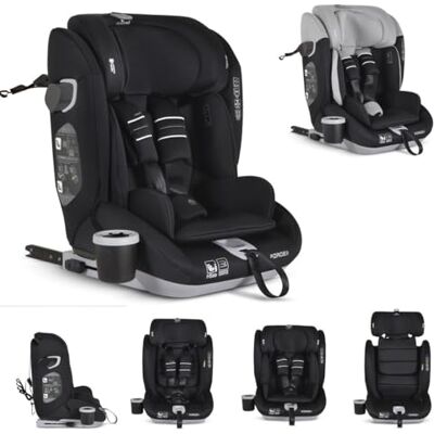 Cangaroo Siège enfant Force i-Size (76-150 cm) porte-gobelets, ancrage supérieur, couleurs : noir Cangaroo Siège enfant Force i-Size (76-150 cm) porte-gobelets, ancrage supérieur, couleurs : noir
